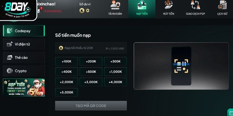Hướng dẫn nạp nhanh bằng ví điện tử tại nhà cái