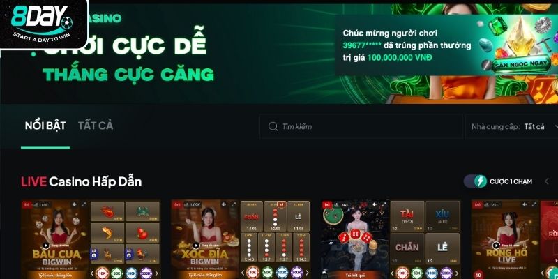 Sảnh casino online 8day chân thực
